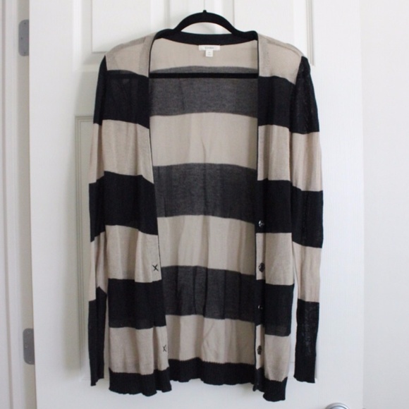Caslon Beige & Black Striped Cardigan - Picture 1 of 6
